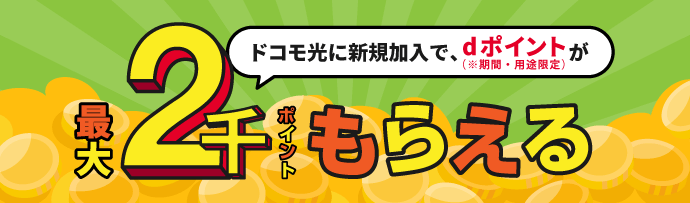 ドコモ光新規ご加入で20,000pt